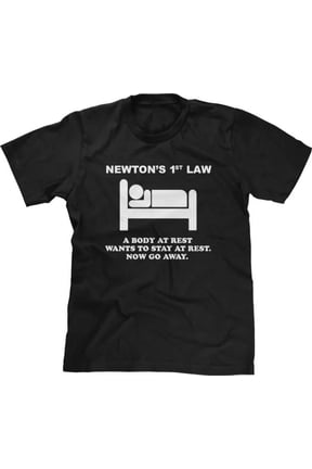 Newtons 1St Law Nerd Math Study School Funny Text Science Geek, Birthday Gift