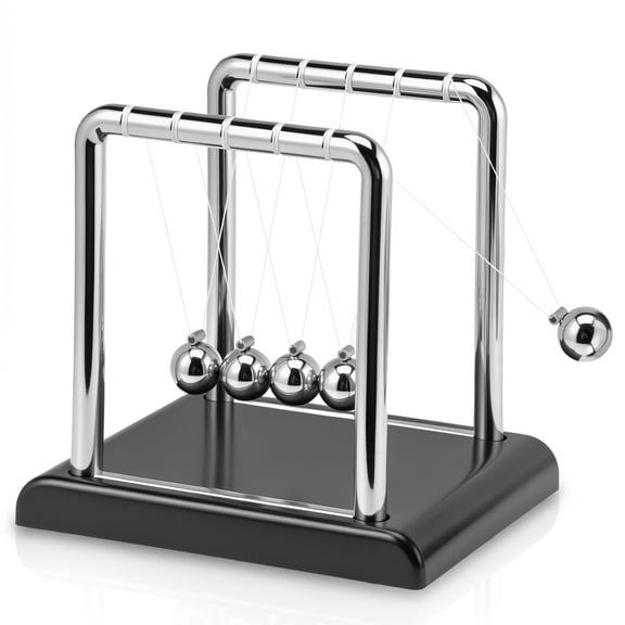 Newtons Balls Toy, Steel Balance Swinging Magnetic Ball Cradle Physics Science Pendulum Desk Fun Toy Gift 3.54x2.95x3.54"