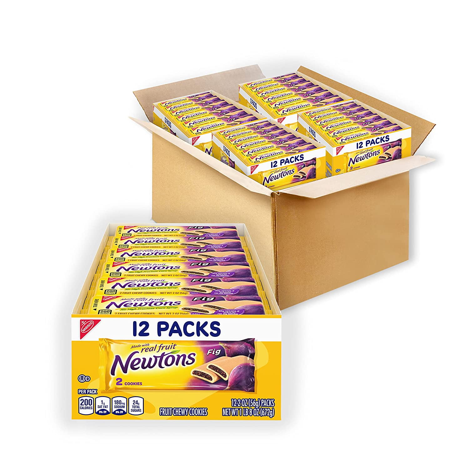 Fig Newtons Soft & HHA1&nbsp;Fruit Chewy Fig Cookies, (Fig Bars), 48 Snack Packs (2 Cookies Per Pack, 4 Boxes)