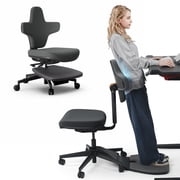 Newtral Standing Mate MT-L-DG Sit-Stand Desk Chair with Anti-Fatigue Mat, Dark Gray