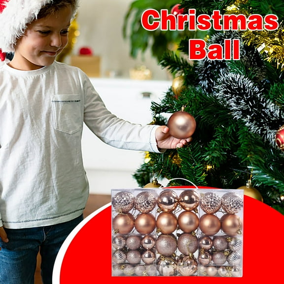 Newxiaaa Autumn Thanksgiving Iridescent Ornaments Balls, Clear Christmas Plastic Ornaments Clear Christmas Ball Ornaments Christmas Balls Plastic Electroplated Balls Set for Holiday Party (Rose Gold)