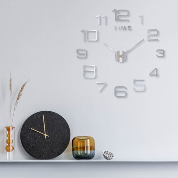 Newxiaaa Digital Clock Round Desk Clocks, Modern Electronic Clock Adults Large Digital Wall Clock With Remote Control Modern Wall Clock Waterproof, for Christmas Gifts (Silver)