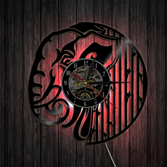 Newxiaaa Digital Clock Round Desk Clocks, Usb Adjustable Volume Digital Alarm Clocks Rustic Wall Clocks Battery Operated Silent Smart Alarm Clock, for All Saints' Day (Black)