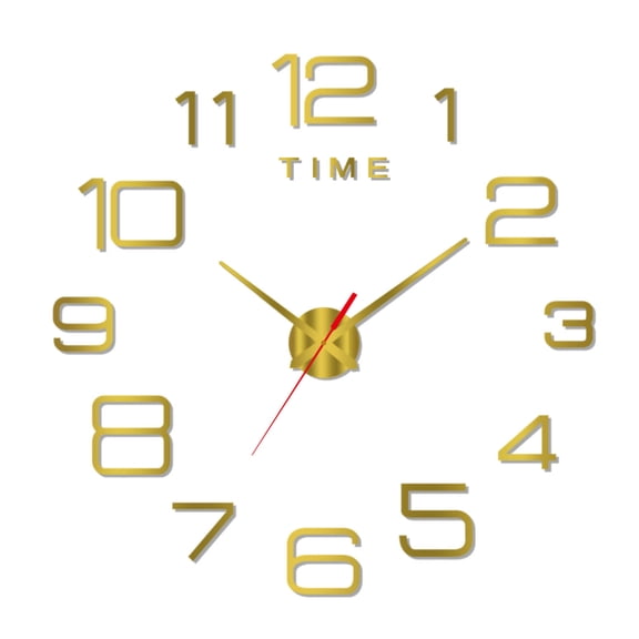 Newxiaaa Household Plastic Clock, Adjustable Alarm Volume Electric Desk Clock Mantel Desk Shelf Clock Silent Wall Clock, For Halloween (Gold)