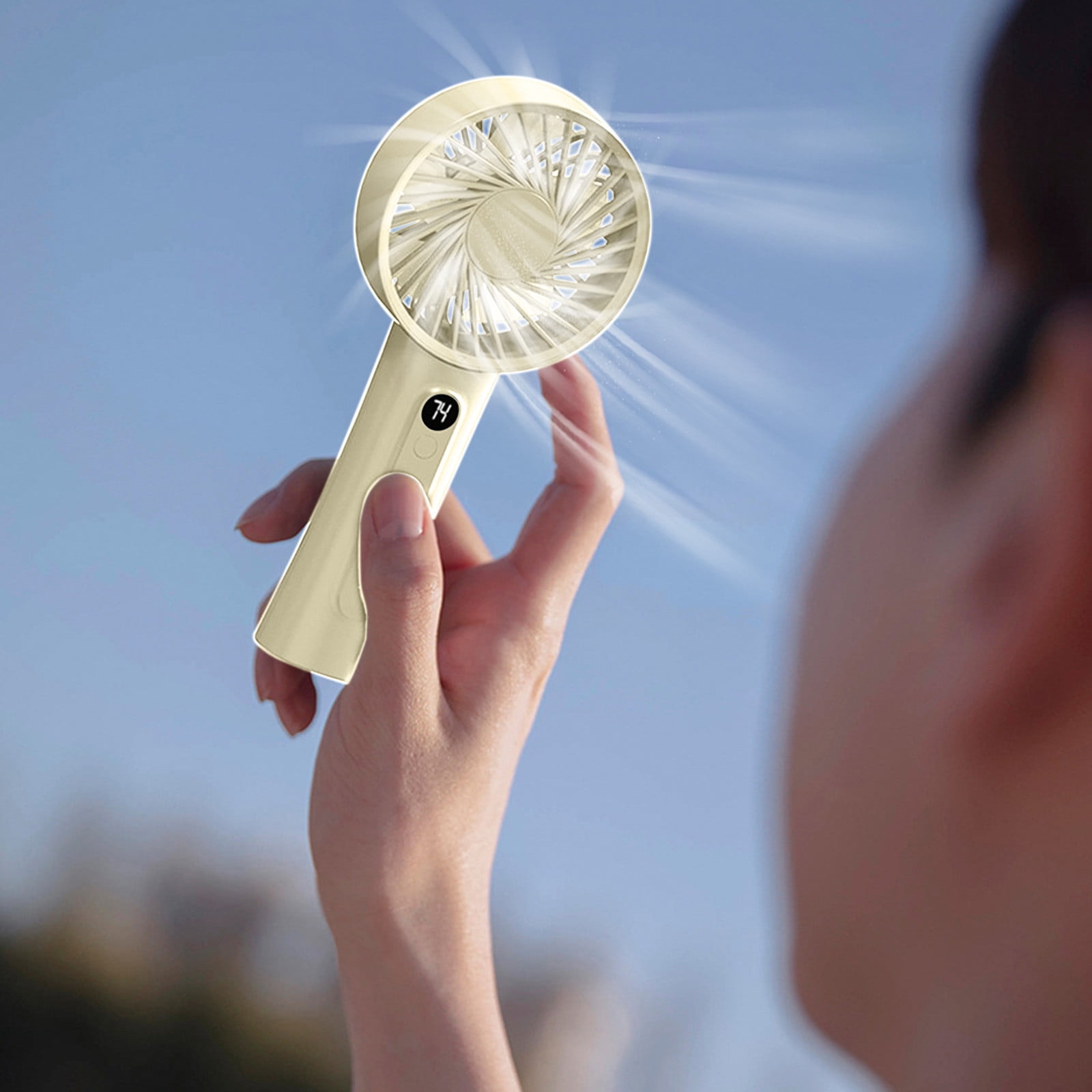 Newxiaaa Household Smart Floor Fans For Bedroom Quiet Fan For Office Portable Fan For Beach New Handheld Fan With Usb Charging for Men Women Outdoor Indoor (Gray)