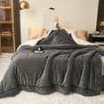 thumbnail image 1 of Newxiaaa New Bed Blankets, Multifunctional Milk Velvet Lambswool Double Layer Blanket for Couch & Bed, Soft and Cozy Warm Plush Fluffy Blanket All Seasons Suitable 200x150cm (Dark Gray), 1 of 6