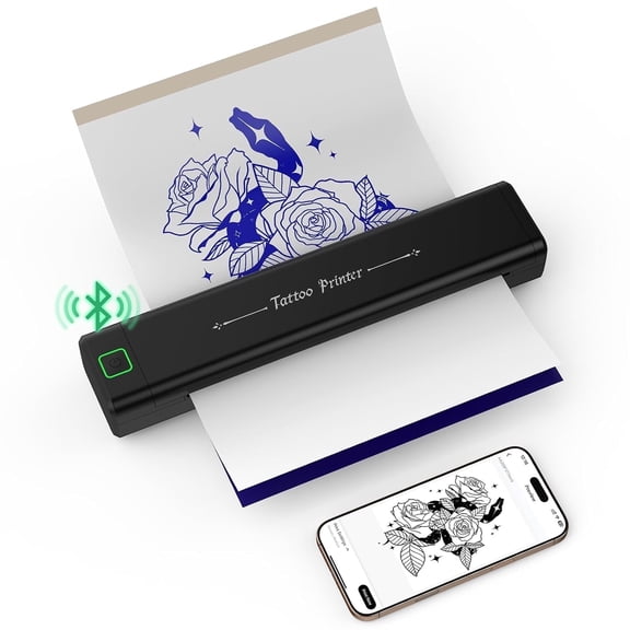 Newyes Tattoo Stencil Printer Thermal Tattoo Machine Wireless Portable Kit Compatible with Phone, Pad and PC