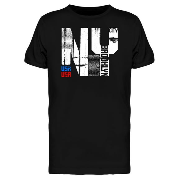 Newyork Usa Typography   T-Shirt Men -Image by Shutterstock, Male Small