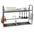thumbnail image 1 of Nex Adjustable 35-37” x 9.8” x 24.5” Dish Rack, Black Stainless Steel, 1 of 6