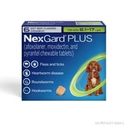 NexGard Plus Flea, Tick & Heartworm Chewable for Dogs 8.1-17 lbs, Beef Flavor, Green Box