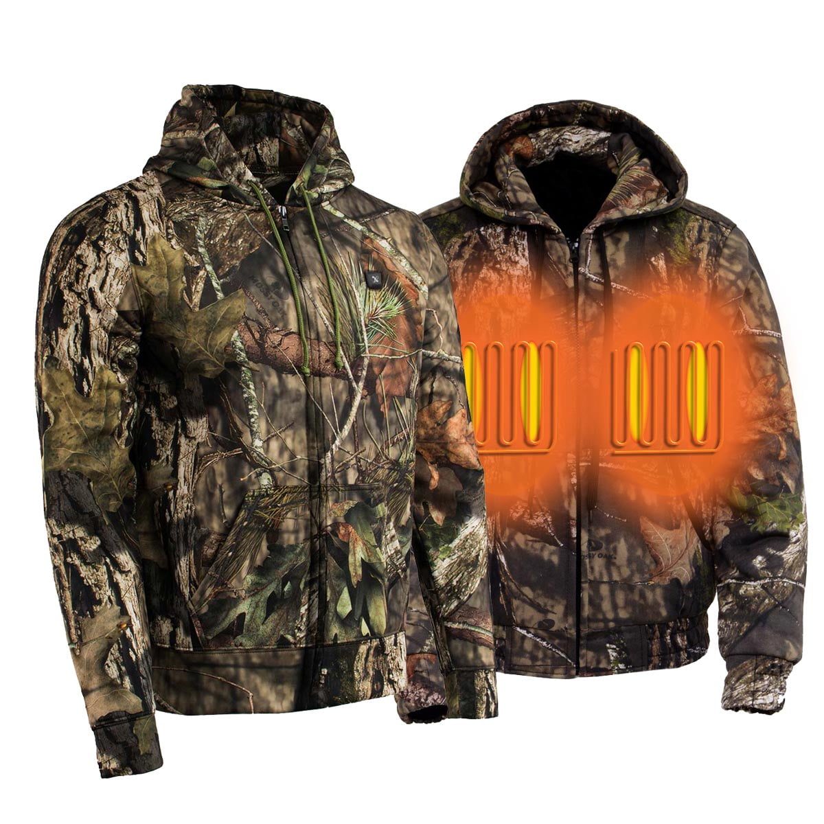 Nexgen Heat Women's Camo Heated Hoodie - Rechargeable Battery, 3 Heat Settings, Mossy Oak Pattern