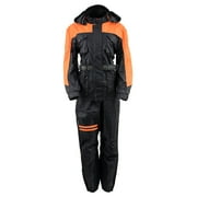 NexGen Ladies SH205101 Black and Orange Armored Hooded Water Proof Rain Suit 2X-Small