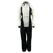 NexGen Ladies SH2343 Beige and Black Hooded Water Proof Rain Suit Large