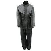 NexGen Ladies XS5001 Black and Grey Water Proof Rain Suit with Reflective Piping Large