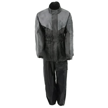 NexGen Ladies XS5001 Black and Grey Water Proof Rain Suit with Reflective Piping X-Small