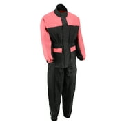 NexGen XS5031 Women's Pink and Black Water Proof Rain Suit with Cinch Sides X-Small