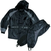 NexGen Men's SH2050 Black and Grey Hooded Water Proof Armored Rain Suit 2X-Small