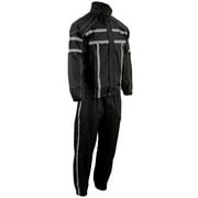 NexGen SH2331 Men's Black Water Resistant Rain Suit with Reflective Tape X-Large
