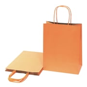 NexMint 12 Pack Orange Halloween Pumpkin Kraft Paper Gift Bags with Handle, Treat or Trick Bag, Medium 10.5x8x4.25 Inch