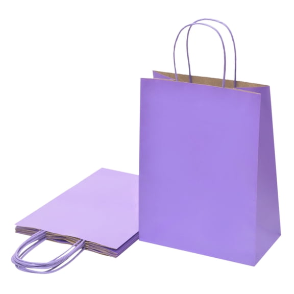 NexMint Purple Paper Gift Bags with Handle, Holiday Gift Bag 10.5" x 8" x 4.25", Purple, 12 Count