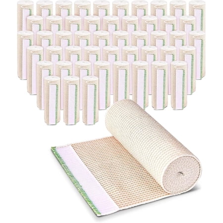 NexSkin American Cotton Compression Wrap (6" Wide, 50 Pack) | Latex Free | Hook & Loop Fasteners Each End | Washable | Ace your Recovery for Sports, Medical, and Other Strains and Injuries