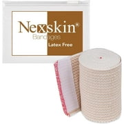 NexSkin Cotton Elastic Bandage Wrap (3" Wide, 1 Pack) | Hook & Loop Fasteners at Both Ends | Ace your Recovery for Sports | Latex Free Hypoallergenic Compression Roll for Sprains & Injuries