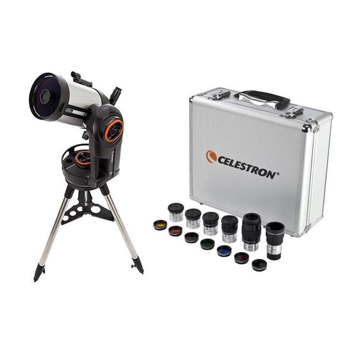 NexStar Evolution 6, Schmidt-Cassegrain Telescope with integrated WiFi - with Deluxe Accessory Kit (5 Celestron Plossl Eyepieces, 1.25" Barlow Lens, 1.25" Filter Set, Accessory Carry Case