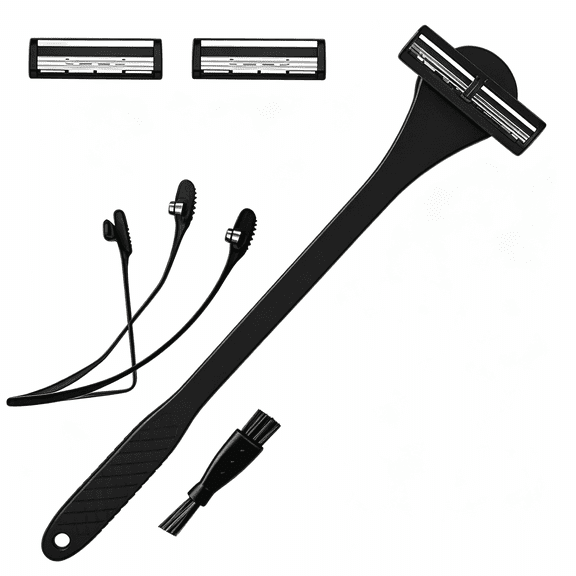NexTone 2 in 1 Manual Razor & Back Scrubber, Men's Dual-use Shaving and Hair Removal Grooming Tool