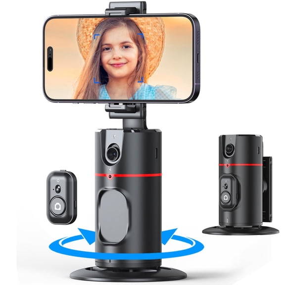 NexTone Auto Face Tracking Phone Holder, 360° Rotation Face Body Phone Tripod Smart Shooting Camera Mount with Rechargeable Remote and Light for Live Vlog Streaming Video, Rechargeable