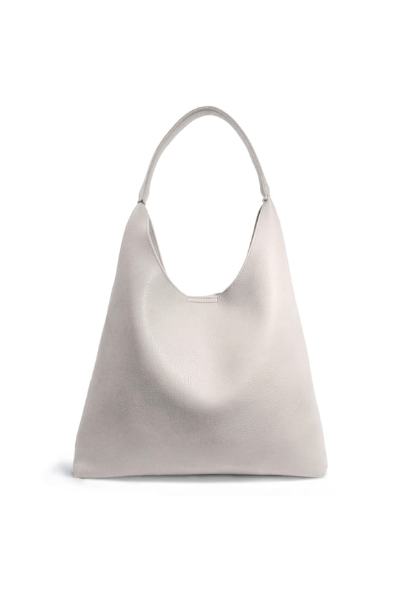 Bags for Women Soft Vegan Leather Shoulder Handbag Slouchy Tote Purses (Nude)