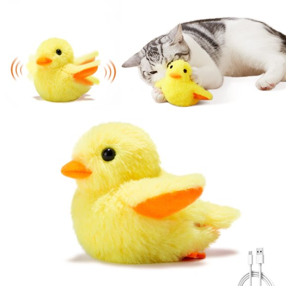 NexTone Cat Toys Rechargeable Flapping Bird Sparrow, Lifelike Chirp Tweet, Touch Activated Kitten Toy Interactive Cat Exercise Toys for All Breeds Cat Kicker Catnip Toys 4.0 Inches
