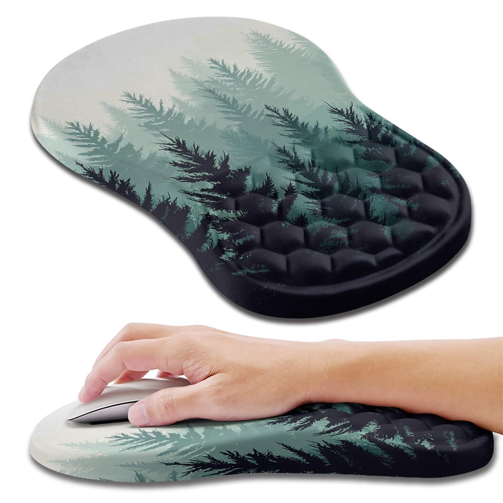 NexTone Ergonomic Mouse Pad Wrist Support, Wrist Rest Mousepad for Carpal Tunnel Pain Relief with Integrated Memory Foam Slope Massage Bulge (11.8x7.9 inch,Pink Fluid