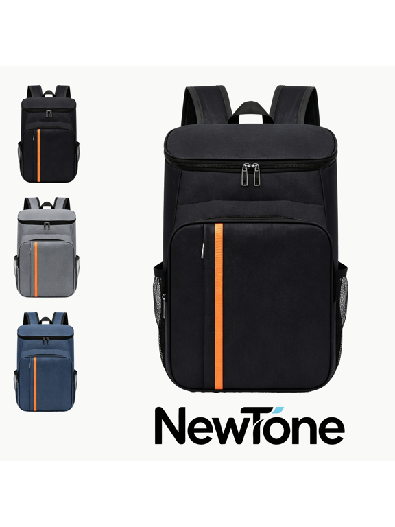 Insulated Backpack Cooler Bag, Large Capacity Water Resistant Lightweight Cooler Backpack for Picnic Camping Travel Outdoor Daily Use, Unisex 3 Colors Blue Black Gra