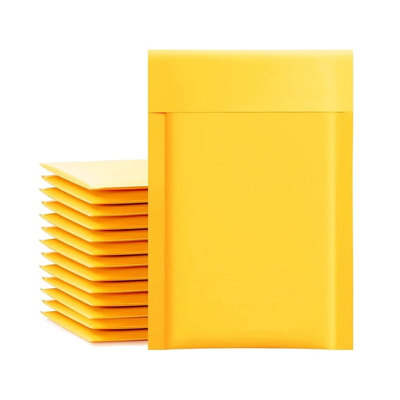 NexTone Kraft Bubble Mailers 8.5x11 Inch 50 Pcs,Small Self-Sealing Mail Shipping Bags,Yellow Padded Envelopes #2