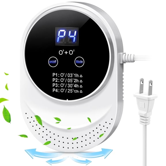 NexTone Plug-in Ozone Air Purifier, 99% Deodorization Rate, Formaldehyde Removal for Pet Home Bedroom Toilet Kitchen Car Shoe Smoke, White