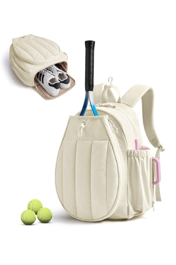 Tennis Gym Bag for Women, Tennis Backpack Holds 2 Rackets with Shoe Compartment, 15.6" Laptop Gym Backpacks for Court, Off-work, Everyday & Overnight Weekend, Tennis Gym Bag/Candy Pink