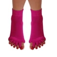 thumbnail image 1 of NexTone Women Toe Separator Socks Toeless Foot Alignment Socks for Yoga GYM Massage Pain Relief Improves Circulation Stretchy (Black), 1 of 4
