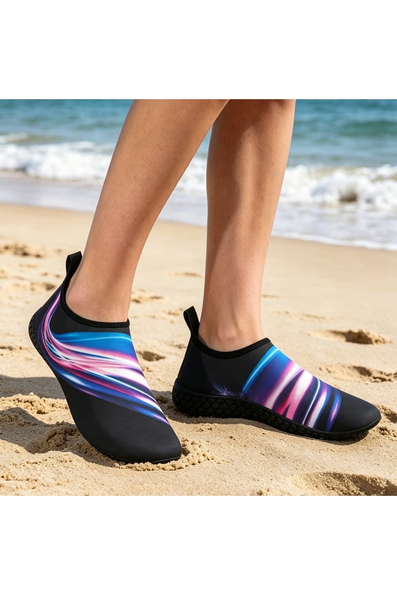 Barefoot Shoes for Women, Water Shoes for Women Men Swim Aqua Socks Beach Pool Essentials Barefoot Surf River Boat Kayak Sea Yoga Sand Exercise Sport Accessories Breathable Quick-Dry Purple 7