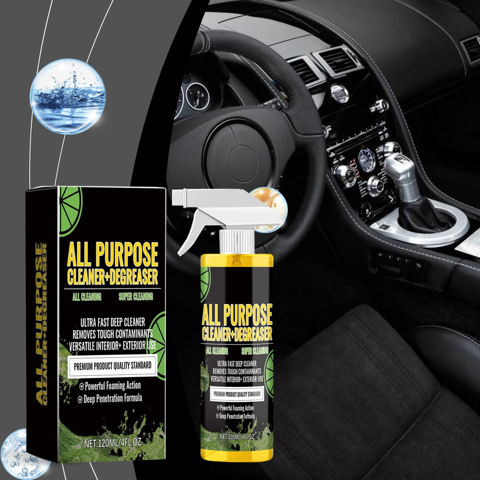 NexTorq Car Interior Cleaner - Car Shampoo Interior Cleaner - Car Interior Glass Cleaner - Car Cleaner Interior - 120ML/4 FL.OZ