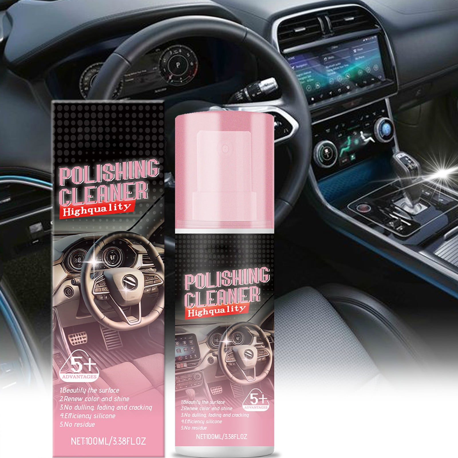 NexTorq Car Wash Soap for Foam Cannon - Tuff Stuff Foam Cleaner - Foam Cleaner - Car Interior Polishing Agent, Interior Decontamination \u0026 Maintenance Polishing - Pink - 100ML/3.38 FL.OZ