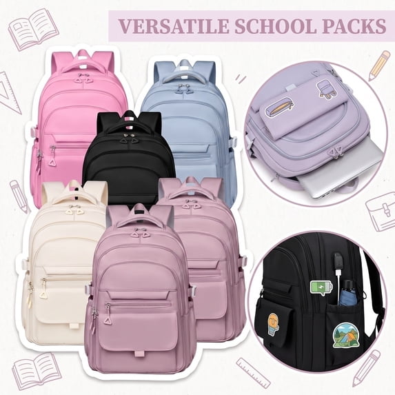 NexTorq Cute Backpack for School Teen Bookbag Aesthetic Womens Travel Book Bags for School Student Back Packs, 15.6 Inch Laptop Backpack for College