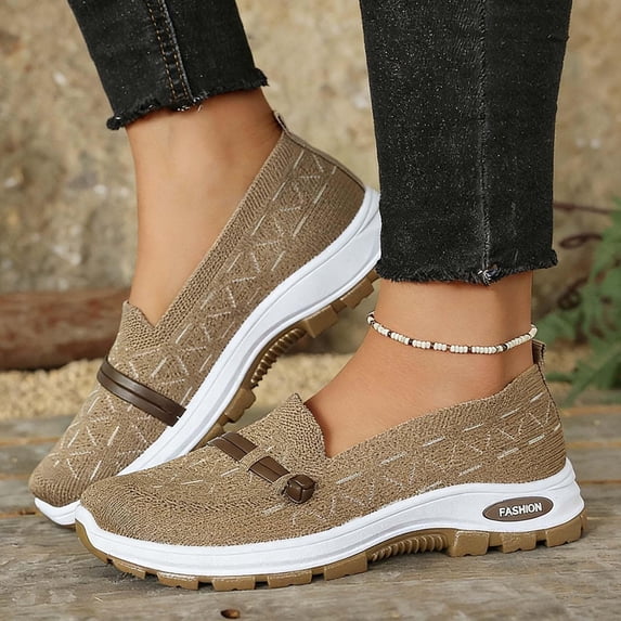 NexTorq Fashionable Knit Breathable Lightweight Non-Slip Sneakers for Women, Casual Comfortable Sports Trendy Minimalist Shoes, All-Match Commuter for Work & Daily, Summer Walking Tennis Shoes