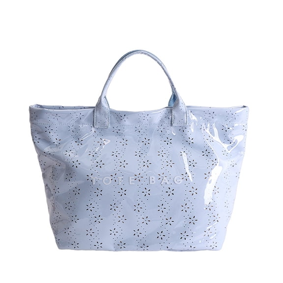 NexTorq Large Tote Bag for Women PVC Tote Purse Plastic Purses Sorority Rush Tote Bag Fashionable Tote Bag, Casual Tote Bag, Shoulder Bag, Blue