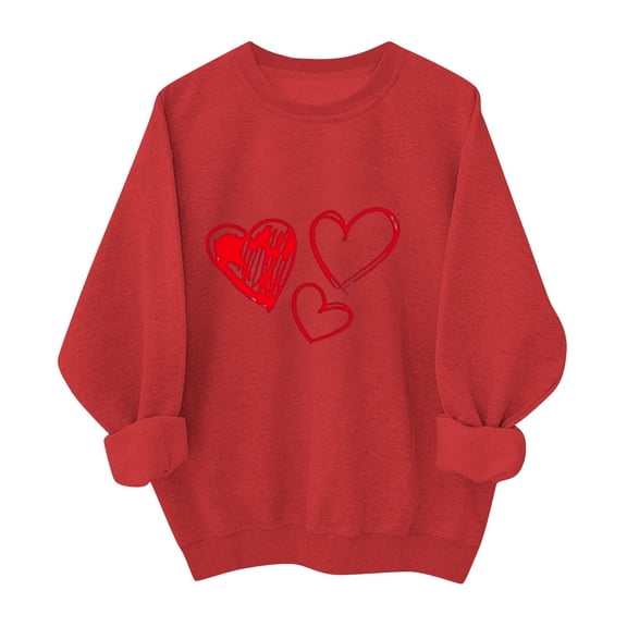 NexTorq Love Sweatshirt - Valentines Sweatshirts for Women,Cute Love Heart Graphic Plus Size Shirts Long Sleeve Crewneck Pullover Tops G1-Red L