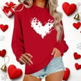 thumbnail image 1 of NexTorq Love Sweatshirt - Valentines Sweatshirts for Women Love Heart Graphic Pullover Crewneck Long Sleeve Tops Valentine's Day Sweatshirt M4-Red XL, 1 of 7