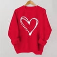 thumbnail image 1 of NexTorq Love Sweatshirt - Womens Valentines Sweatshirt Love Heart Graphic Pullover Cute Casual Long Sleeve Crewneck Holiday Party Tops H7-Red L, 1 of 5