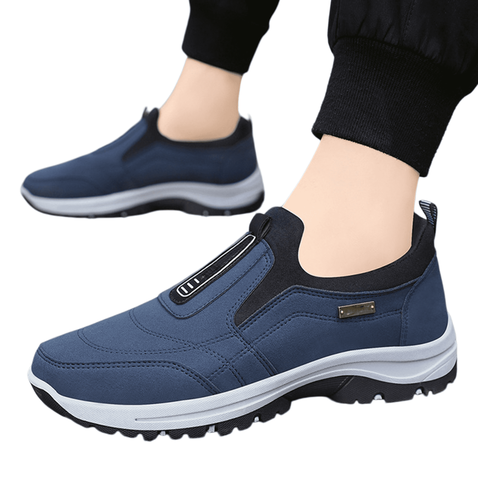 NexTorq Mens Lightweight Sneakers, Walking Shoes for Men, Men's Comfortable Waterproof Breathable Orthopedic Walking Shoes,Orthopedic Walking Shoes Slip On Hiking Shoes for Men Blue 10.5