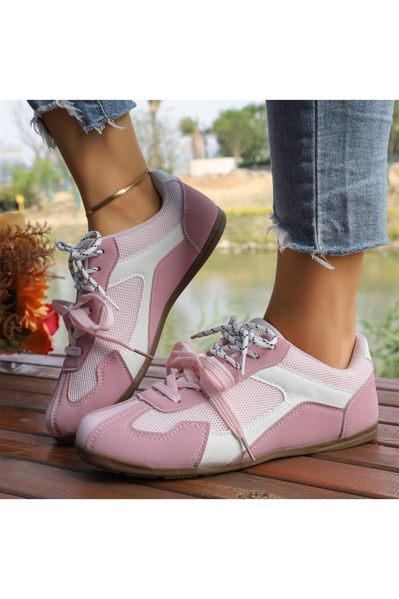 Non Slip Shoes for Women, Women's Fashion Sneakers, Sneakers for Women Retro Fashion Trendy Sneakers with Foam Insole Casual Shoes for Walking Tennis Classic Non-Slip Comfort Shoes Pink 7.5