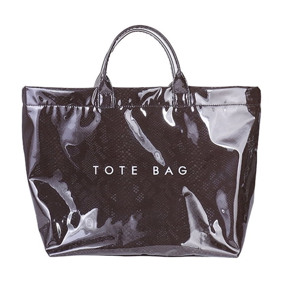 NexTorq PVC Tote Bag Women's Letters Print Hobo Handbag Waterproof Plastic Tote Purse for Work, Beach, Shopping, Coffee