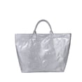 thumbnail image 1 of NexTorq PVC Tote Bag Women's Letters Print Hobo Handbag Waterproof Plastic Tote Purse for Work, Beach, Shopping, Silver, 1 of 6